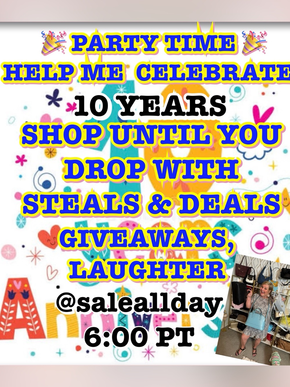10 Years!!!LET’S PARTY! LIVE 🎉 BAGS,JEWELRY, 👜 M,W, 6:00 MST 8:00 CT 9:00 ET - Picture 3 of 16